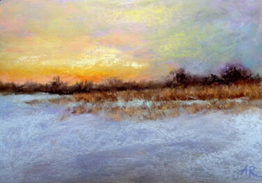 Painting titled "Winter landscape" by Lena Ru, Original Artwork