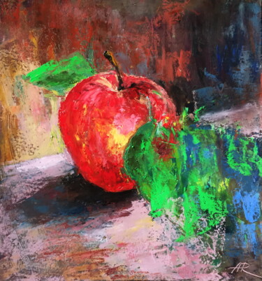 Dessin intitulée "Apple" par Lena Ru, Œuvre d'art originale, Pastel