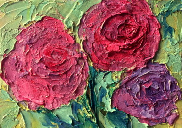 "Roses Cold Wax Oil…" başlıklı Tablo Lena Ru tarafından, Orijinal sanat, Petrol
