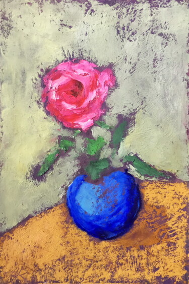 Drawing titled "Precious Flower" by Lena Ru, Original Artwork, Pastel