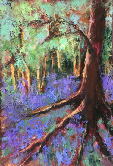 Drawing titled "Ancient Woodland" by Lena Ru, Original Artwork, Pastel