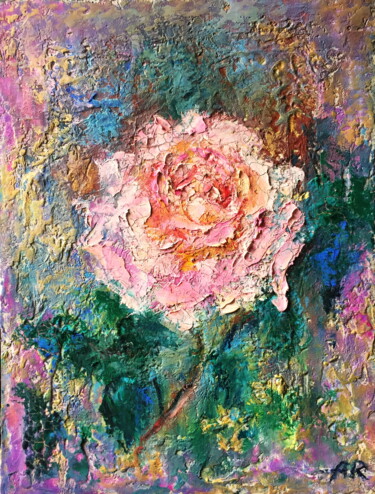 Pintura intitulada "English rose" por Lena Ru, Obras de arte originais, Óleo