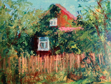 Painting titled "Old House" by Lena Ru, Original Artwork, Acrylic