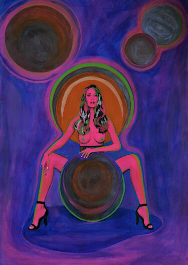 Картина под названием "Orion Girl No 4 - B…" - Lena Snow, Подлинное произведение искусства, Акрил