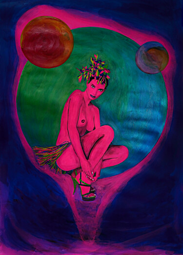 「Orion Girl No 3 - A…」というタイトルの絵画 Lena Snowによって, オリジナルのアートワーク, アクリル