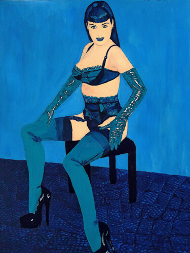 "Lady in Blue" başlıklı Tablo Lena Snow tarafından, Orijinal sanat, Akrilik