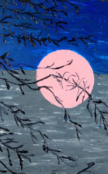 Pintura intitulada "Moon Oil original p…" por Lena Vanli, Obras de arte originais, Óleo