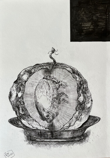 Dibujo titulada "w9r. / Like Water f…" por Leni Smoragdova, Obra de arte original, Rotulador