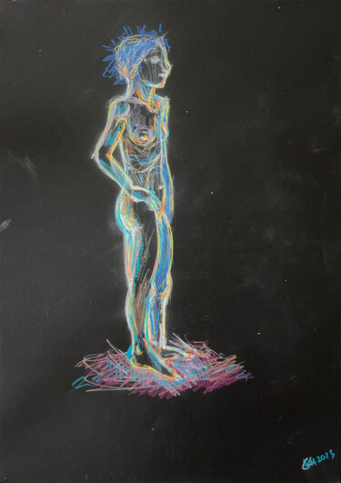 Dessin intitulée "8)НК / Black editio…" par Leni Smoragdova, Œuvre d'art originale, Pastel