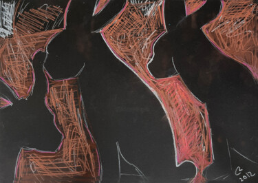 Tekening getiteld "340w / Black editio…" door Leni Smoragdova, Origineel Kunstwerk, Pastel