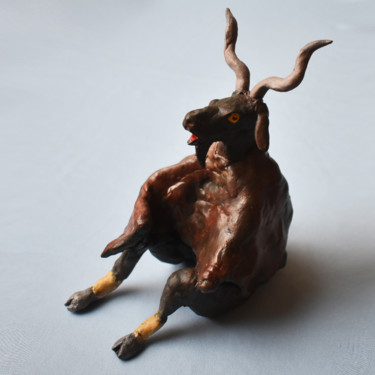 Escultura titulada "El gran cabrón" por Leo Du Lac, Obra de arte original, Resina