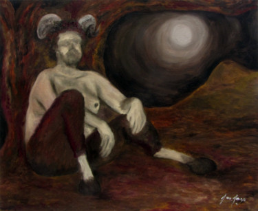 Картина под названием "Fauno noturno" - Leo Du Lac, Подлинное произведение искусства, Масло