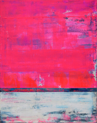 Schilderij getiteld "Neon pink abstract…" door Leon Grossmann, Origineel Kunstwerk, Acryl