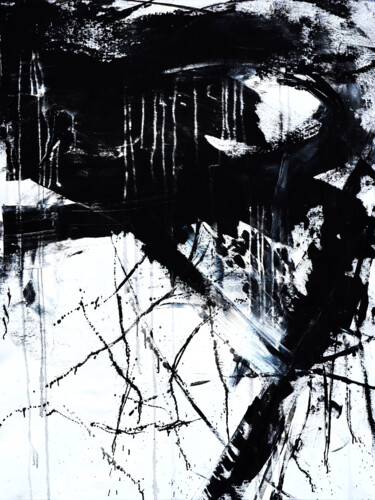 Картина под названием "Homage to Kline, Bl…" - Leon Grossmann, Подлинное произведение искусства, Акрил