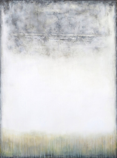 Ζωγραφική με τίτλο "White Beige Abstrac…" από Leon Grossmann, Αυθεντικά έργα τέχνης, Ακρυλικό