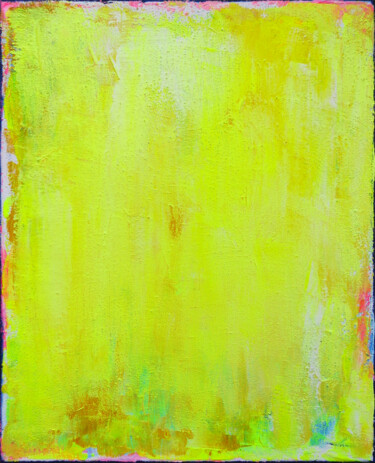 Painting titled "Neon Yellow, The li…" by Leon Grossmann, Original Artwork, Acrylic