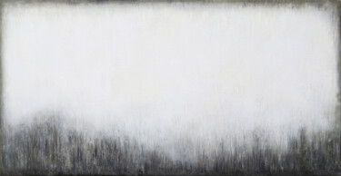 Malerei mit dem Titel "White Grey Abstract…" von Leon Grossmann, Original-Kunstwerk, Acryl Auf Keilrahmen aus Holz montiert