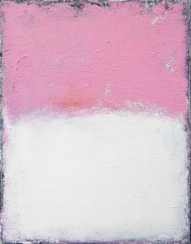 Painting titled "Pink White Abstract…" by Leon Grossmann, Original Artwork, Acrylic