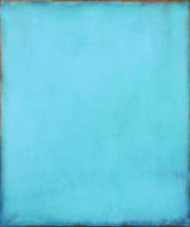 Pintura intitulada "Mint Blue Abstract…" por Leon Grossmann, Obras de arte originais, Acrílico