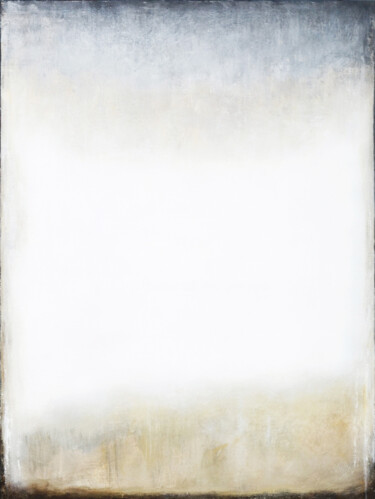 Painting titled "White Grey Abstract…" by Leon Grossmann, Original Artwork, Acrylic Mounted on Wood Stretcher frame