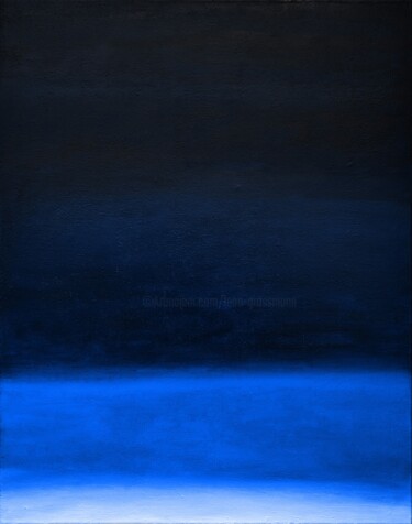 Картина под названием "Blue Abstract. Homa…" - Leon Grossmann, Подлинное произведение искусства, Масло