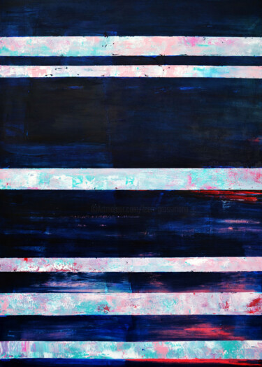 Pintura intitulada "Blue Abstract Paint…" por Leon Grossmann, Obras de arte originais, Acrílico