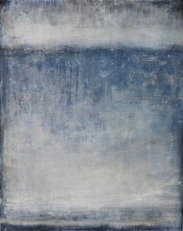 Painting titled "Blue Grey Abstract…" by Leon Grossmann, Original Artwork, Acrylic