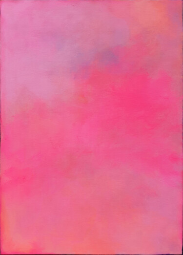 Painting titled "Neon Pink Abstract…" by Leon Grossmann, Original Artwork, Acrylic