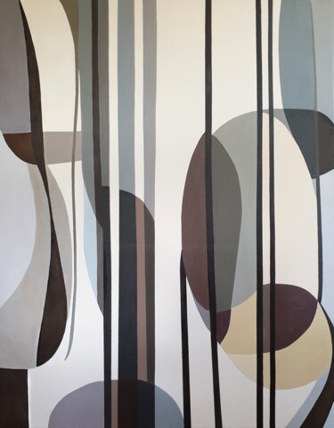 "Grey Beige Abstract…" başlıklı Tablo Leon Grossmann tarafından, Orijinal sanat, Akrilik Ahşap Sedye çerçevesi üzerine monte…