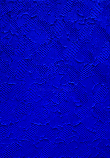 Painting titled "Blue Monochrome Abs…" by Leon Grossmann, Original Artwork, Acrylic Mounted on Wood Stretcher frame