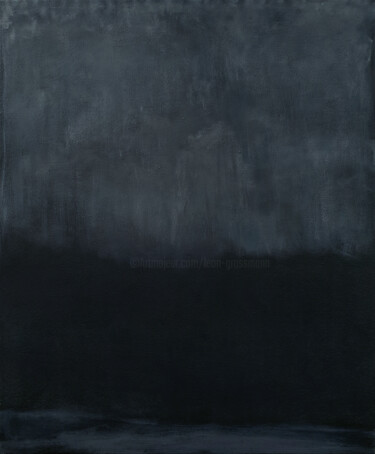 Painting titled "Black Grey Painting…" by Leon Grossmann, Original Artwork, Acrylic Mounted on Wood Stretcher frame