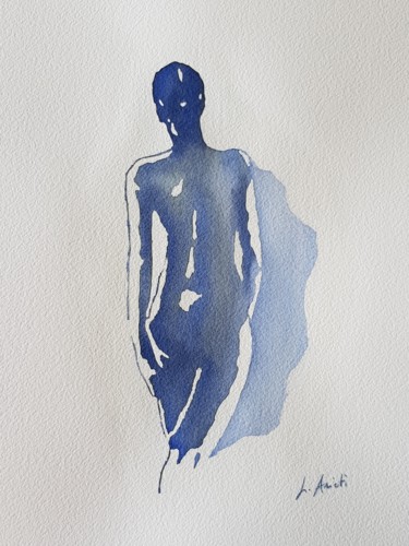 Painting titled "Nudo Femminile" by Leonardo Arieti, Original Artwork, Watercolor