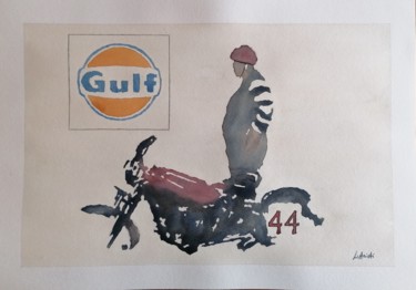 Painting titled "Harley bobber" by Leonardo Arieti, Original Artwork, Watercolor