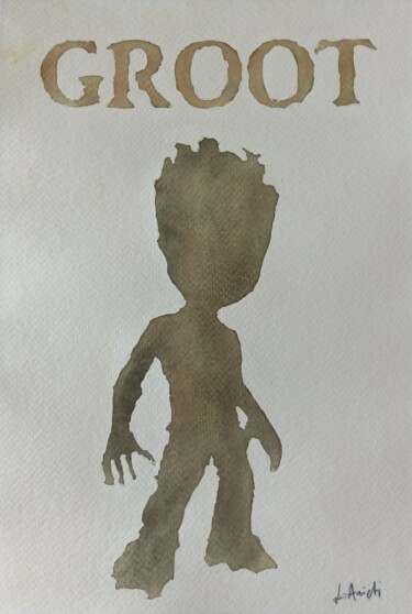 Malerei mit dem Titel "Groot" von Leonardo Arieti, Original-Kunstwerk, Aquarell
