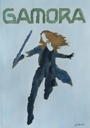 Malerei mit dem Titel "Gamora" von Leonardo Arieti, Original-Kunstwerk, Aquarell