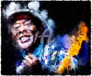 Digital Arts titled "Buddy Guy 001" by Leonardo Lillian, Original Artwork, Digital Painting