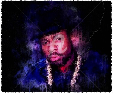 Digital Arts titled "Jam Master Jay 001" by Leonardo Lillian, Original Artwork, Digital Painting