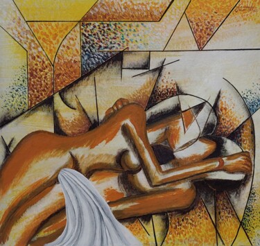 Malerei mit dem Titel "Romance Proibido" von Leonardo Nogueira, Original-Kunstwerk, Acryl