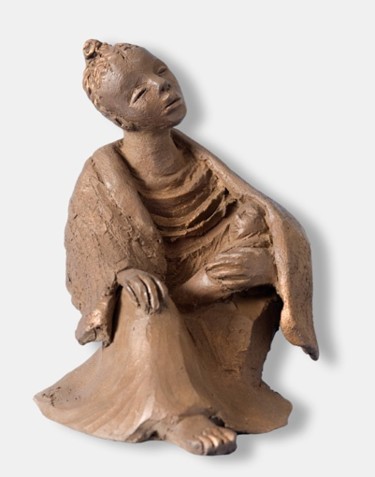 Sculpture titled "MATERNITE" by Léone Digraci, Original Artwork, Terra cotta