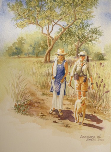 Pintura intitulada "Bush Walk in the Su…" por Leonora De Lange, Obras de arte originais, Aquarela