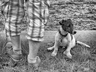 Fotografia zatytułowany „Hund und Herrl (Pri…” autorstwa Leopold Brix, Oryginalna praca, Fotografia cyfrowa