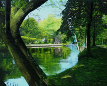 Ζωγραφική με τίτλο "Im Burgpark Trips" από Leo Windeln, Αυθεντικά έργα τέχνης, Λάδι
