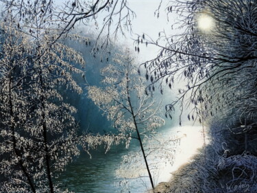 Peinture intitulée "Wintersonne" par Leo Windeln, Œuvre d'art originale, Huile