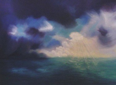 Peinture intitulée "Ciel d'orage" par Maryvonne Lepinoy (MARLEN), Œuvre d'art originale