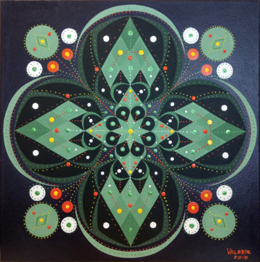 Peinture intitulée "Mandala" par Lera Gold, Œuvre d'art originale, Acrylique Monté sur Châssis en bois