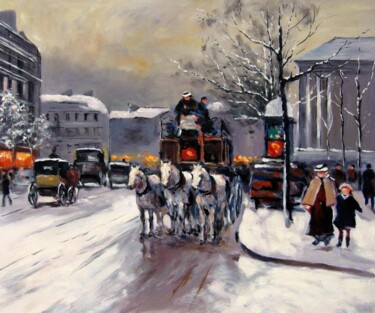 Painting titled "Paris 143" by Lermay Chang, Original Artwork, Oil Mounted on Wood Stretcher frame
