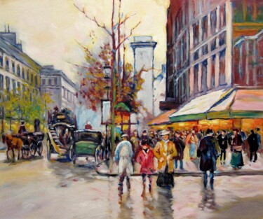 Painting titled "Paris 174" by Lermay Chang, Original Artwork, Oil Mounted on Wood Stretcher frame