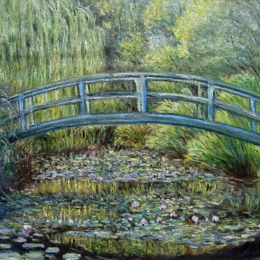 Pintura intitulada "Claude Monet #502 (…" por Lermay Chang, Obras de arte originais, Óleo Montado em Armação em madeira