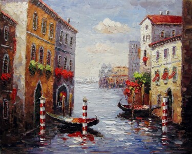 Painting titled "Venice 528" by Lermay Chang, Original Artwork, Oil Mounted on Wood Stretcher frame