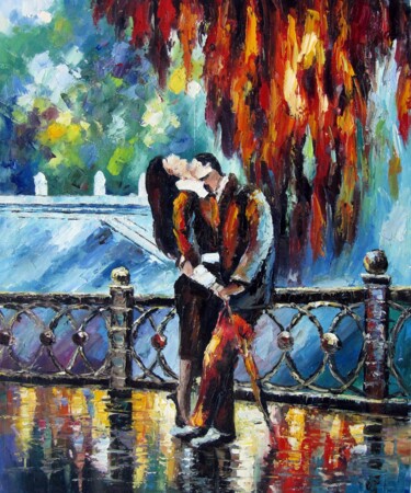 Peinture intitulée "Romantic Night 012" par Lermay Chang, Œuvre d'art originale, Huile Monté sur Châssis en bois